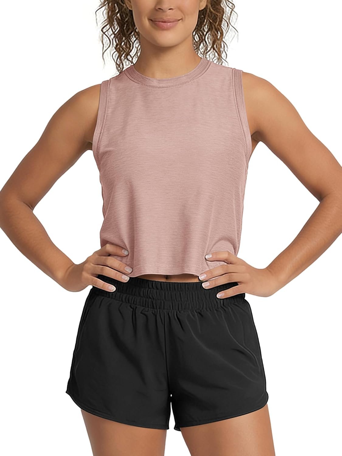 ODODOS Women’s Performance Tank Ultra Soft odSTRATUM Tech Sleeveless Tee Shirts High Crew Neck Pullover Top