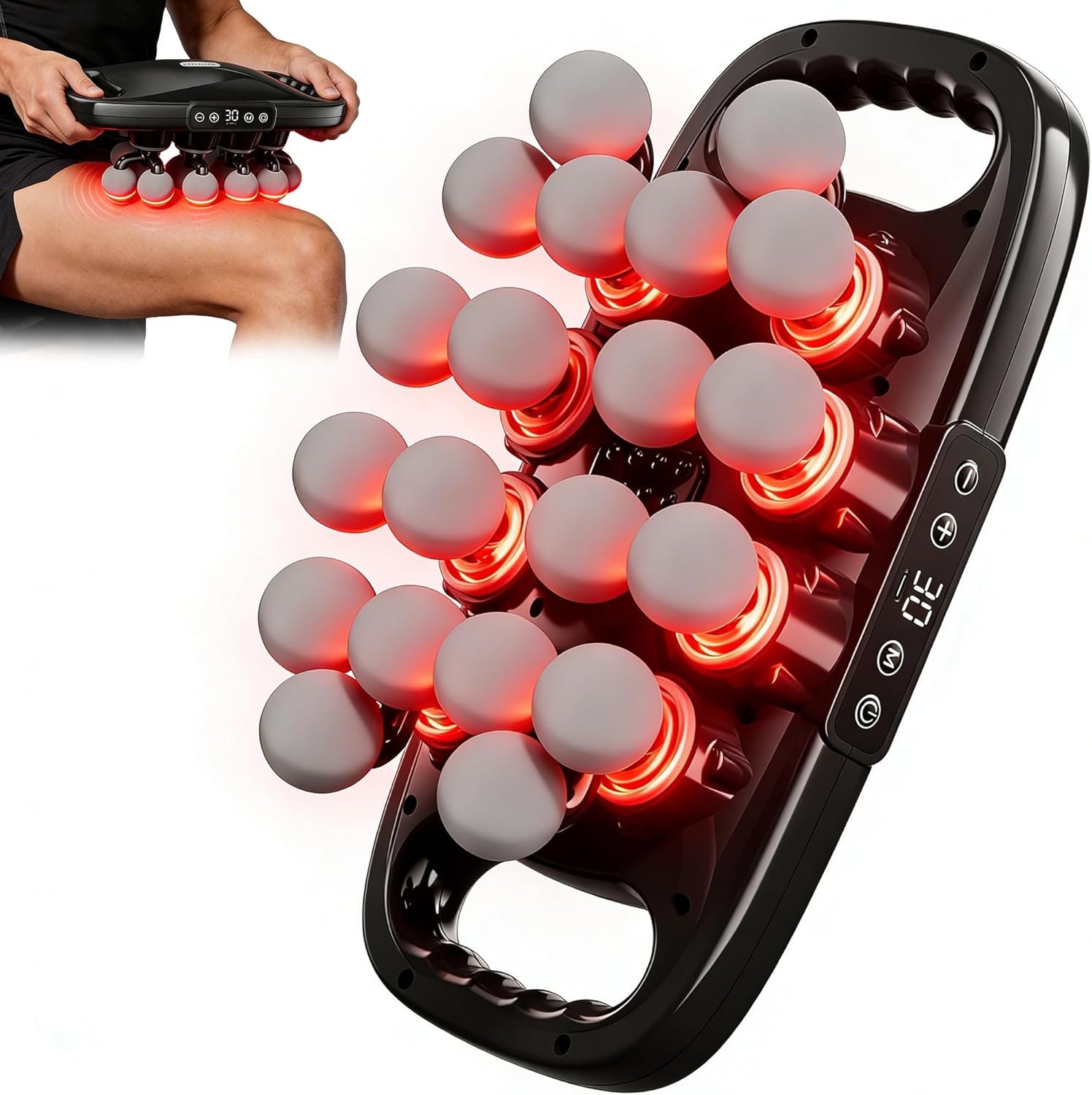 LEERCON Massage Gun Deep Tissue, Body Massage for Back Neck Shoulder Legs Pain Relief with 9 Modes & 30 Intensities – Percussion Muscle Massager Gun, Gift for Athletes Men Women