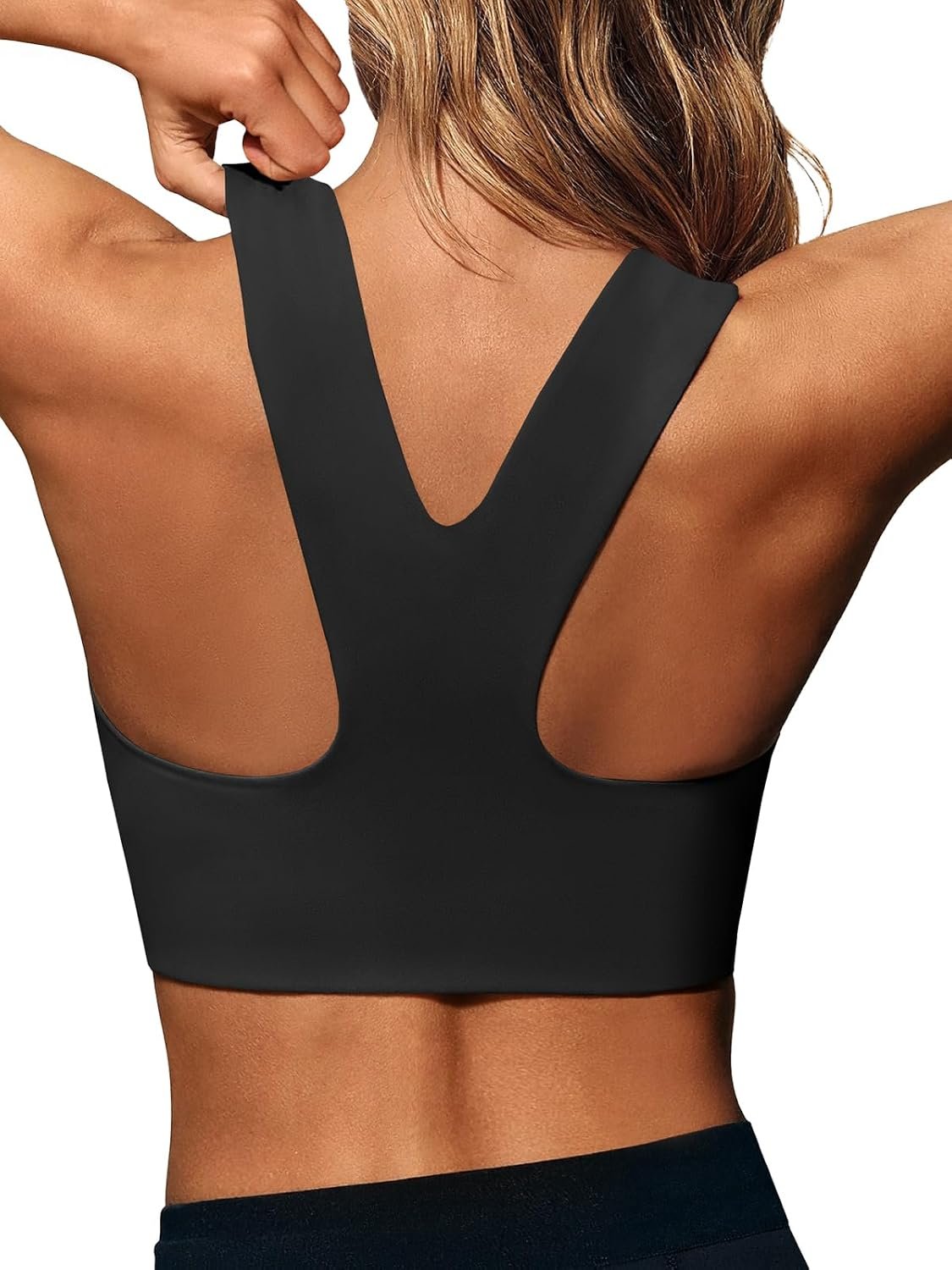 Aoysky Womens Buttery Soft Square Neck Sports Bras Compression Padded Longline Yoga Workout Running Crop Tops