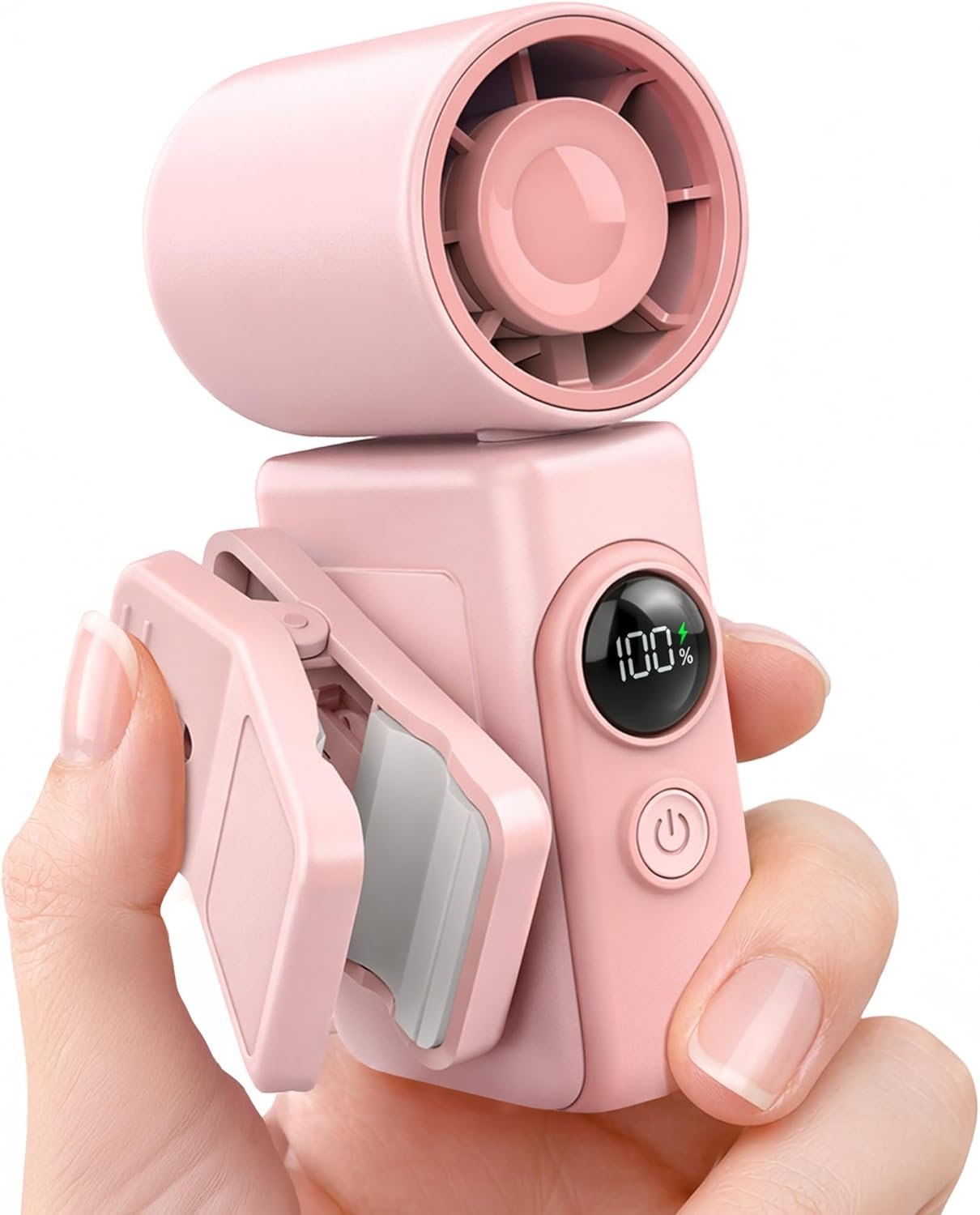 Hotsales Clip-On Portable Fan, 13500 RPM High-Speed Rechargeable Handheld Mini Fan, LED Display, 360° Rotating Detachable Clip, Stroller Fan for Baby, Travel Essentials, Summer Gifts for Women and Men