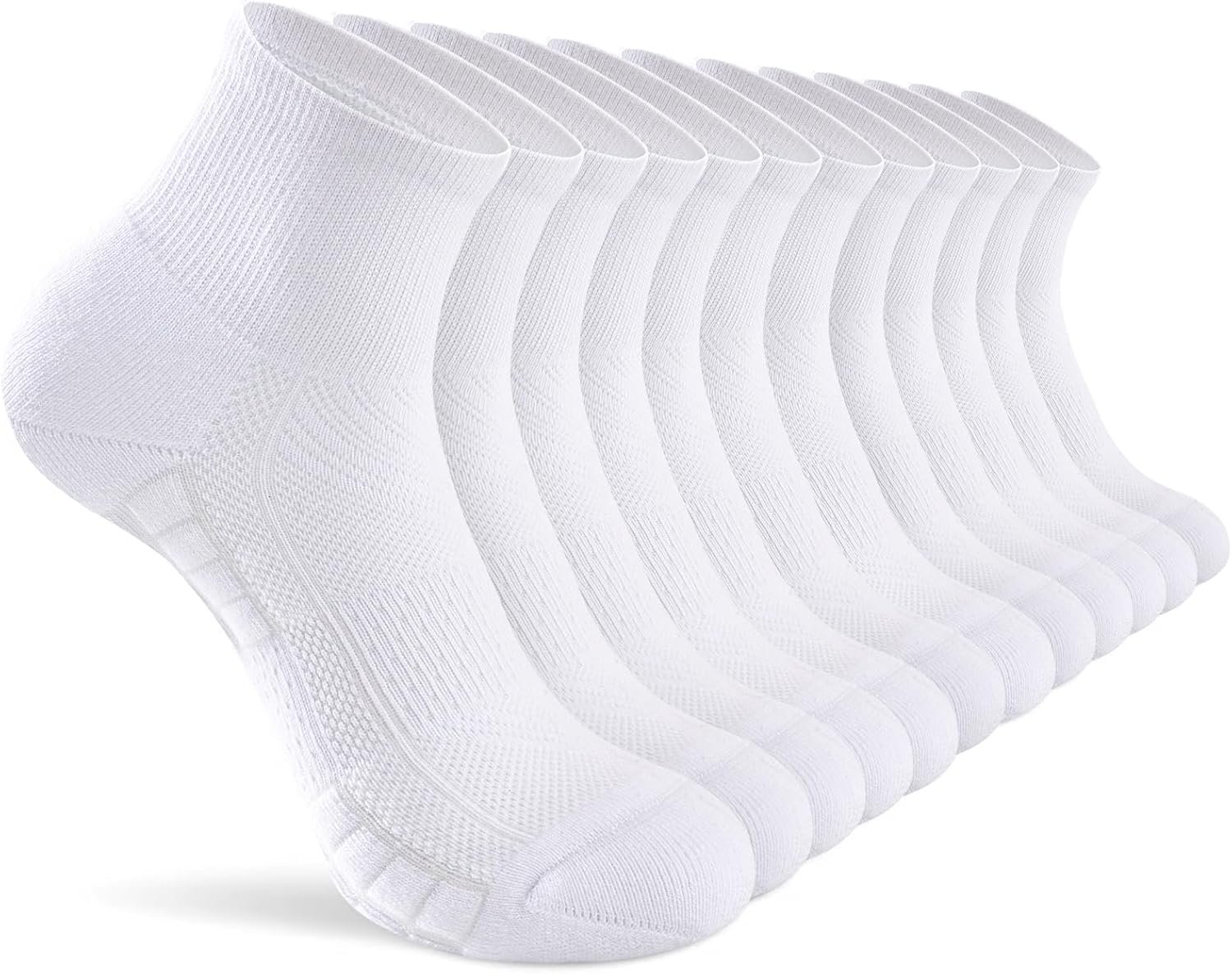 Ankle Running Socks Womens, 6/12 Pairs Cushioned Athletic Sport Quarter Socks Moisture Wicking Light Compression