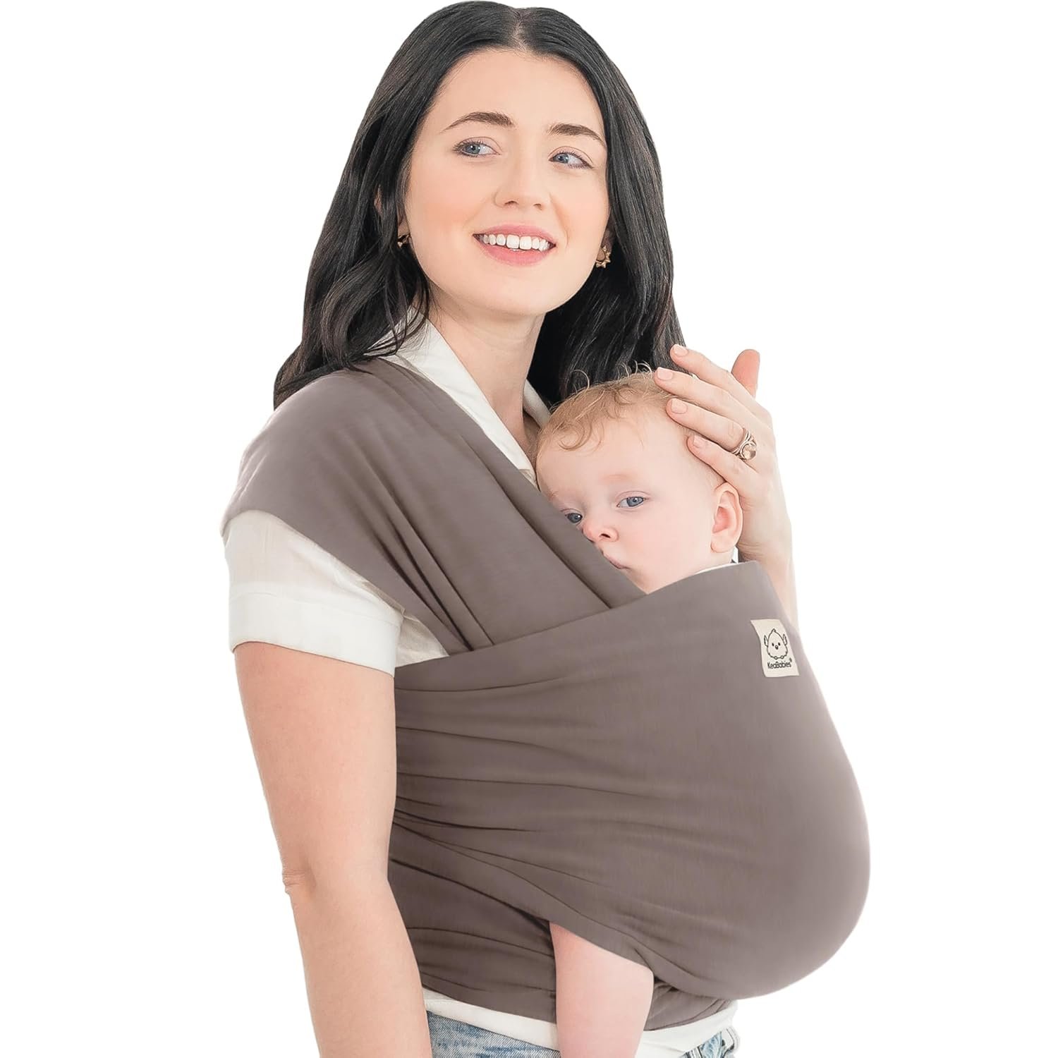 KeaBabies Baby Wrap Carrier – All in 1 Original Baby Carrier Newborn to Toddler Sling, Easy to Wear, Hands Free Bonding, Lightweight, Breathable Infant Wraps (Copper Gray)