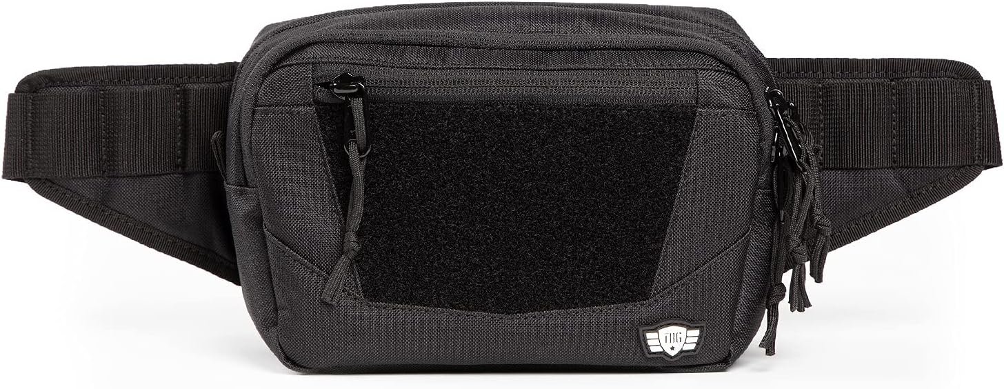 Tactical Baby Gear Tactical Fanny Pack Diaper Bag – Hip or Crossbody Sling with MOLLE Waist Strap, Hook-and-Loop Patch Panel and Multiple Pockets (Black)