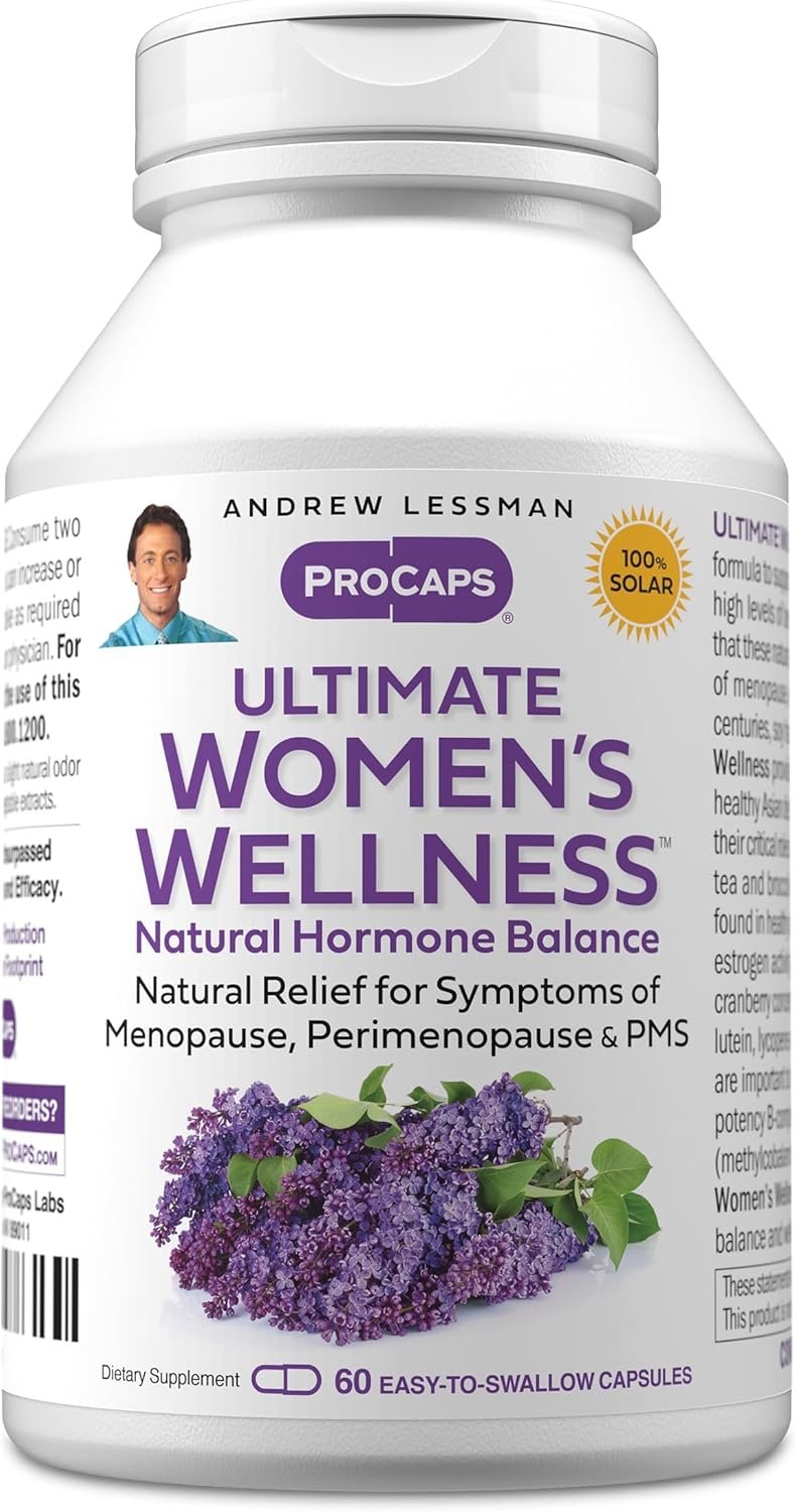 ANDREW LESSMAN Ultimate Women’s Wellness 60 Capsules – Naturally Relieves Menopause Symptoms, PMS, Perimenopause with Soy Isoflavones, EGCG, Cranberry, Indole-3-Carbinol. Easy to Swallow Capsules
