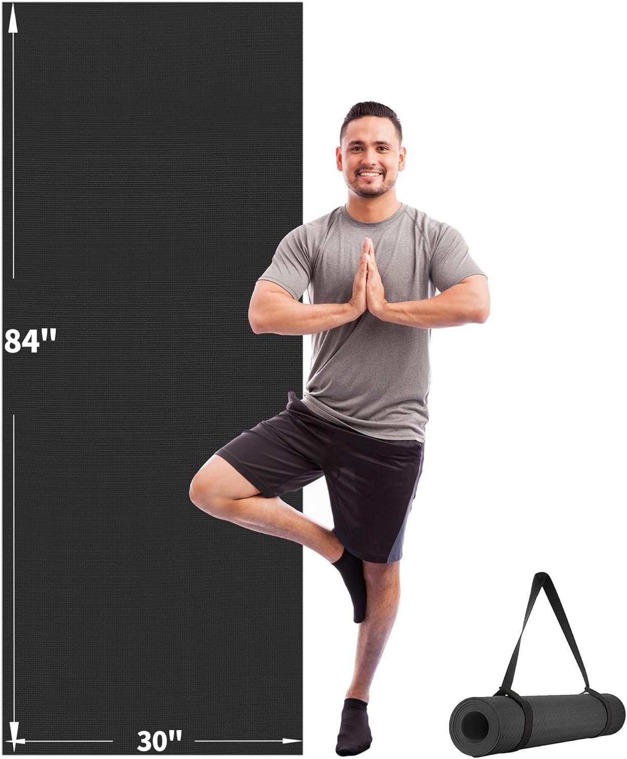 CAMBIVO Yoga Mat for Women and Men, Extra Long and Wide Exercise Mat(72″x48″/84″x30″), Large Non Slip Workout Mat for Yoga, Pilates, Fitness, Barefoot Workouts, Home Gym Studio