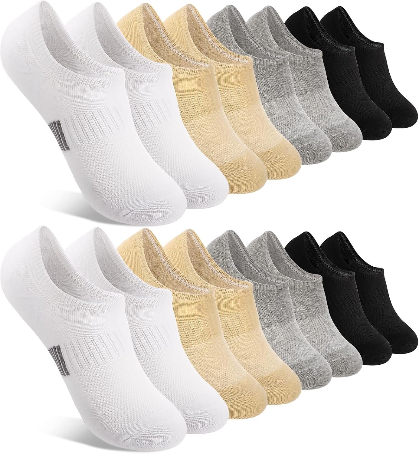 No Show Socks Womens, Low Cut Athletic Hidden Liner Sock Thin Mesh Breathable Invisible Running Socks 6/8 Pairs