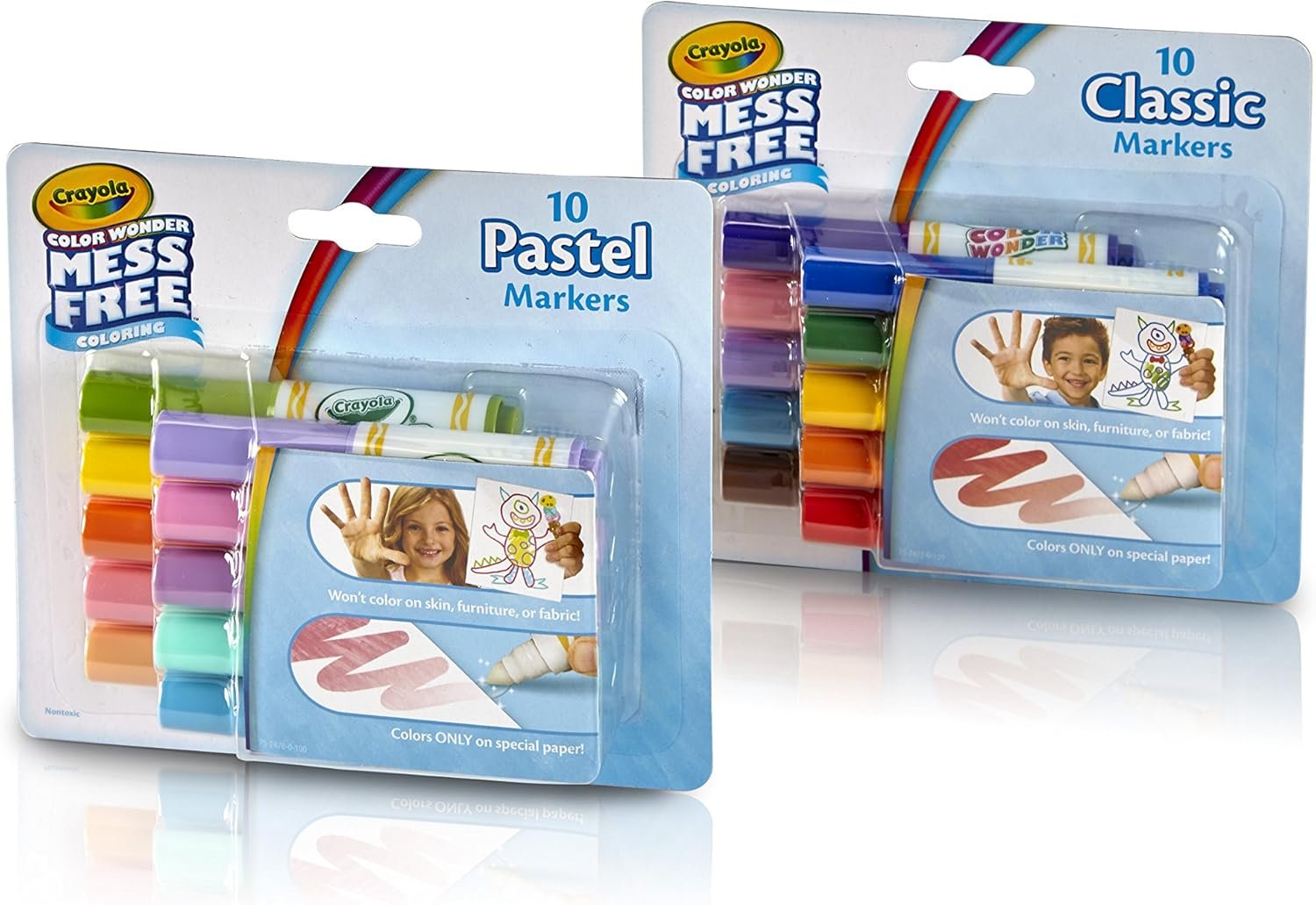 Crayola Color Wonder Markers, Mess Free Coloring, Classic & Pastel Colors (20 Count) (2 Pack )