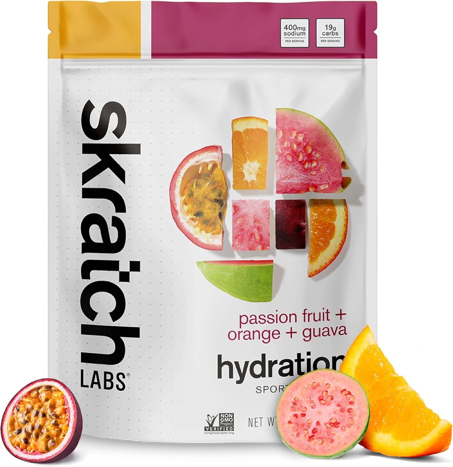 Skratch Labs Hydration Sports Drink Mix – Real‑Fruit Electrolyte Powder for Fast Hydration & Endurance | Passion Fruit Orange Guava | 20 Servings | Vegan, Non‑GMO, Clean Ingredients