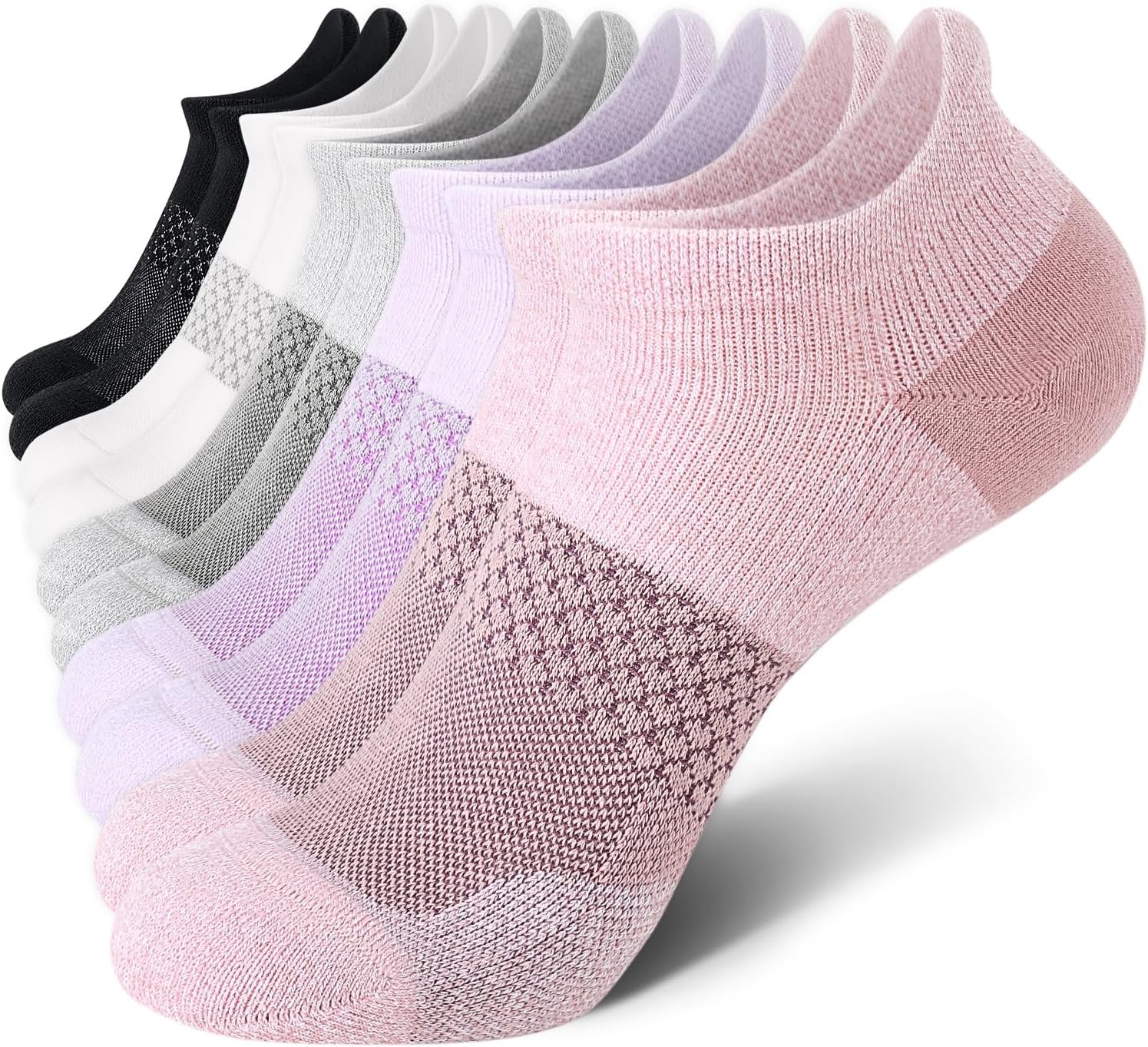CS CELERSPORT 5 Pairs Women’s Ankle Running Socks Cushioned Athletic Sport Socks with Tab