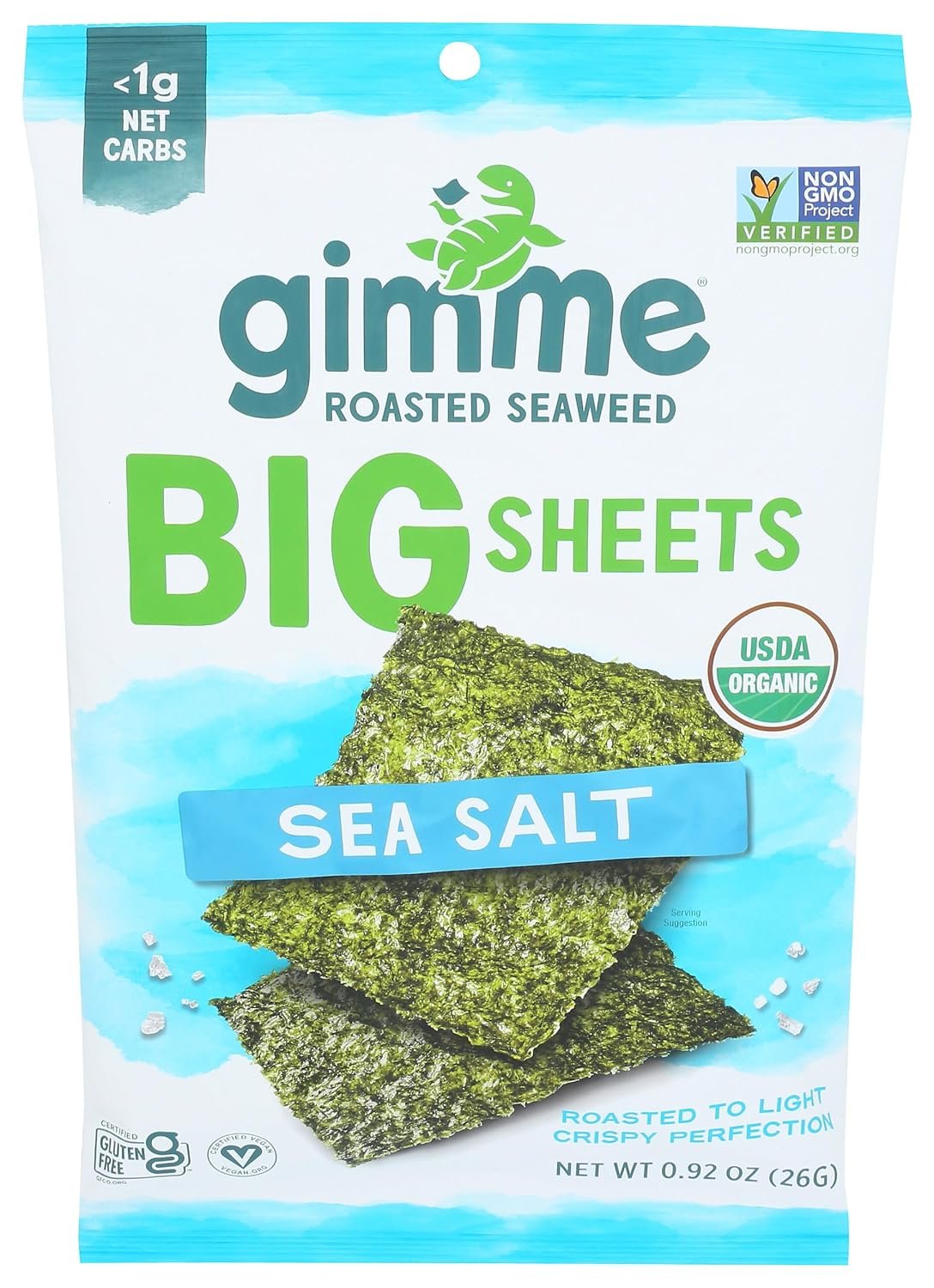 Gimme Organic Wrap N’ Roll Roasted Seaweed Sheets, 0.92 OZ