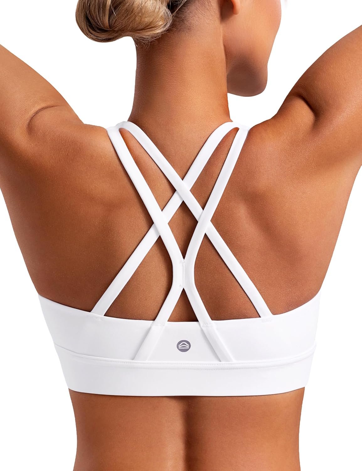 ENERBLOOM Sports Bras for Women Criss Cross Strappy Back Padded Removable Cups Medium Support for Yoga, Workout & Daily Wear