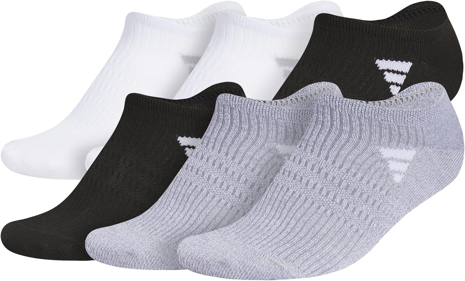 adidas Women’s Superlite No Show Socks (6 Pairs) Lightweight & Breathable