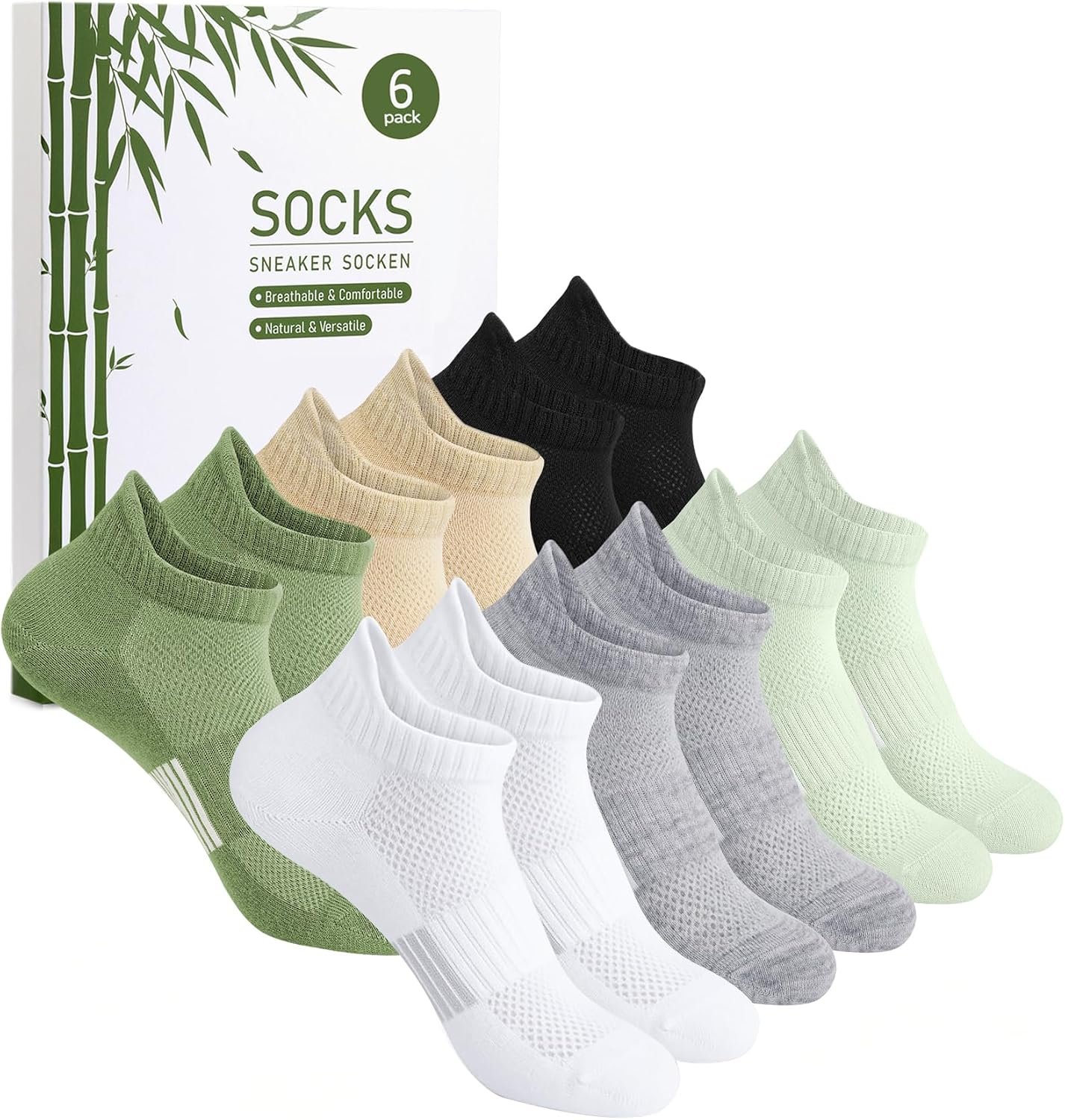 Ankle Socks for Women,Breathable Bamboo Viscose Athletic Socks, Moisture Wicking for Sneakers Running Gym