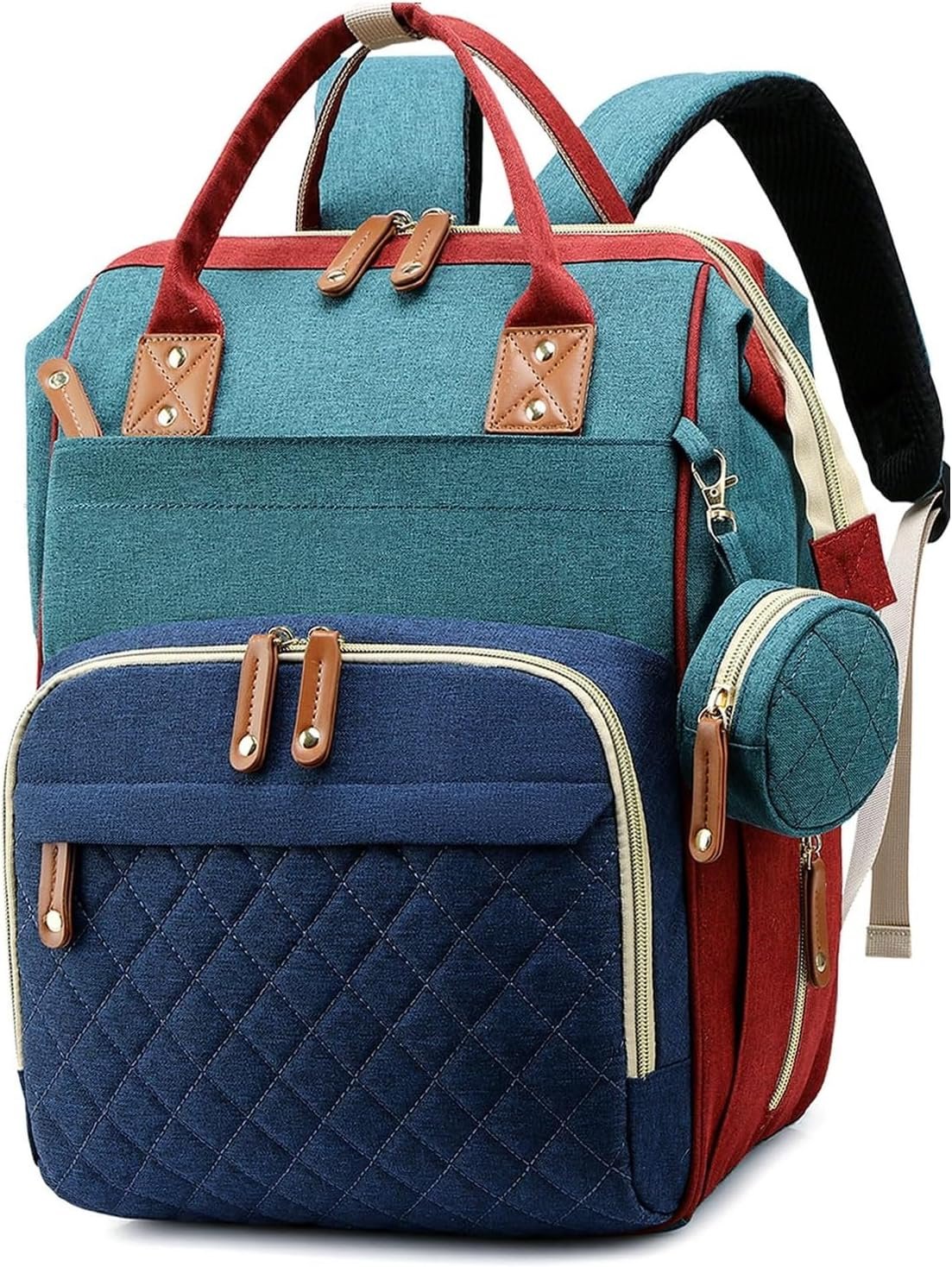 Baby Diaper Bag, Diaper Backpack, Mommy Bags with Multiple Pockets – Travel-Friendly Maternity Backpack for Newborn Essentials,Waterproof, Colorful