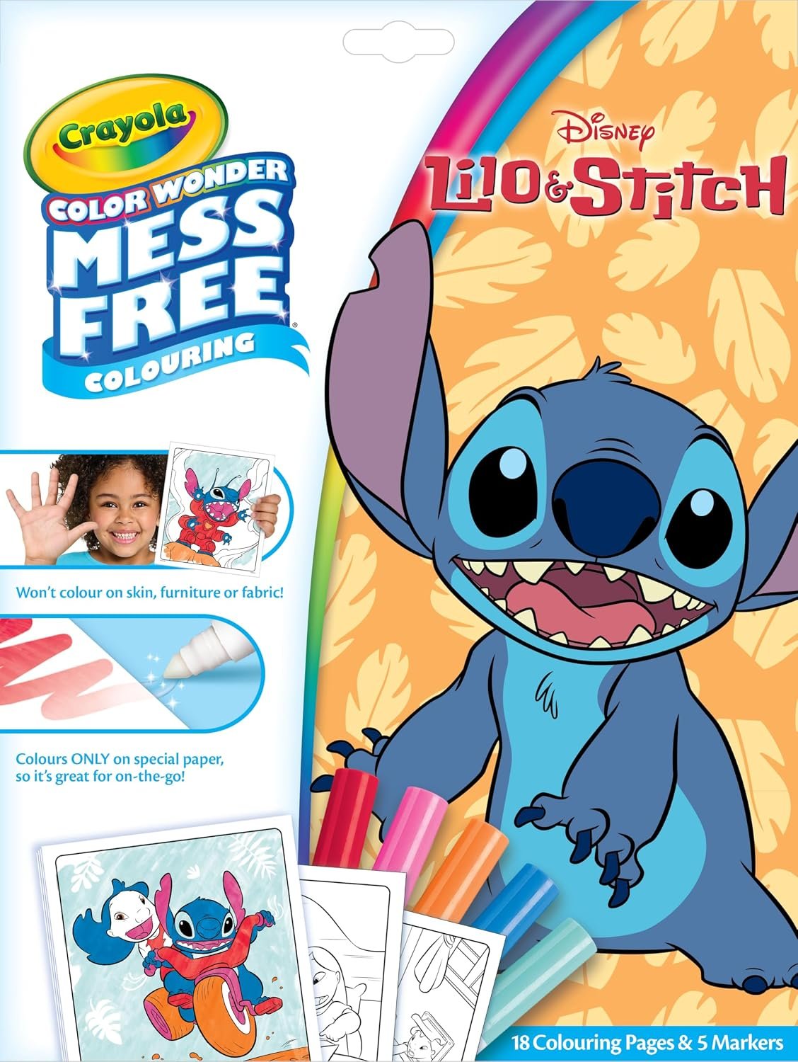Crayola Color Wonder – Lilo & Stitch Colouring Mess-Free Book (Includes 18 Colouring Pages & 5 Magic Color Wonder Markers)