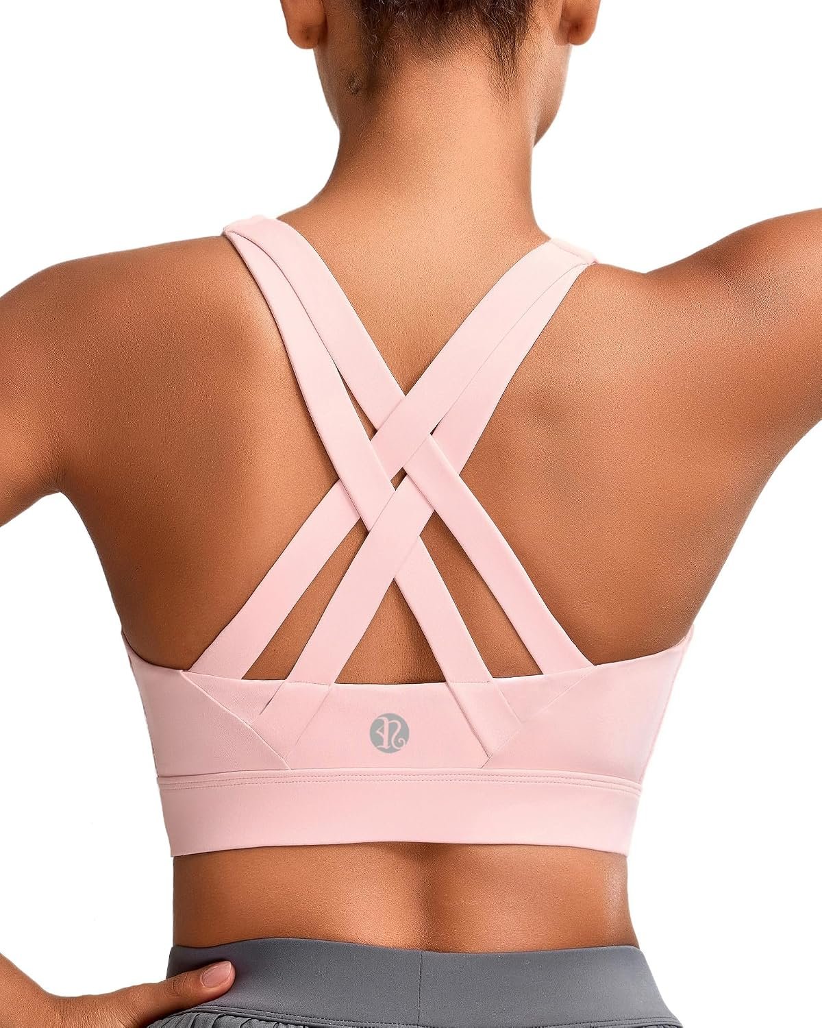 RUNNING GIRL Sports Bra for Women High Support,Strappy Running Supportive High Impact Sports Bras with Sewn in Pads