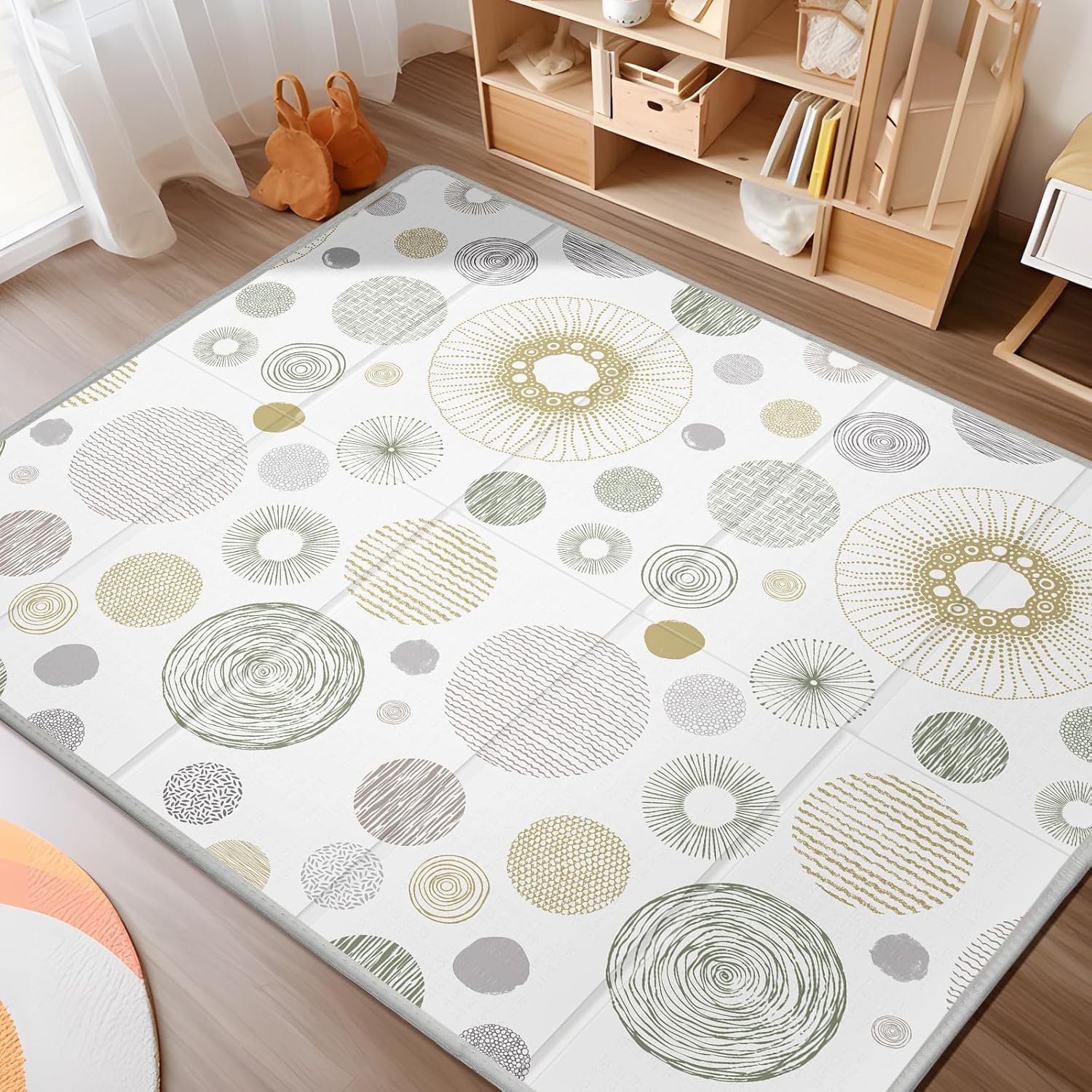 Extra Large Baby Play Mat 79×70, Foldable Baby Play Mat for Floor, Waterproof, Safe & Thick Playmats for Babies and Toddlers, Non-Slip Backing Safe for Crawling&Tummy Time, Indoor & Outdoor Use